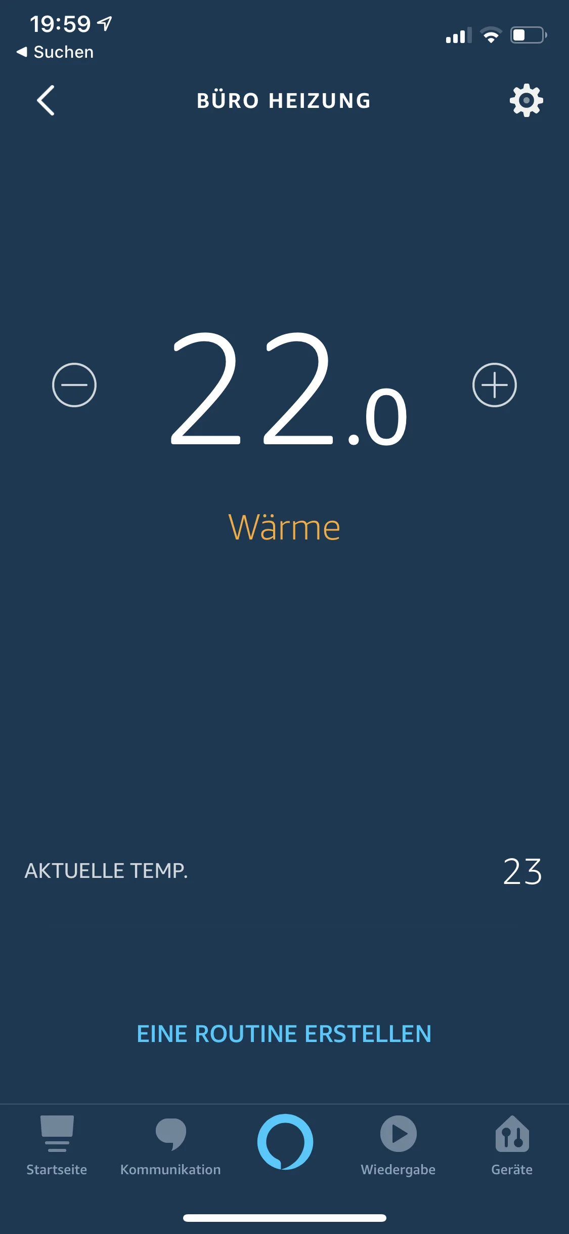 Homematic thermostat in the Alexa app