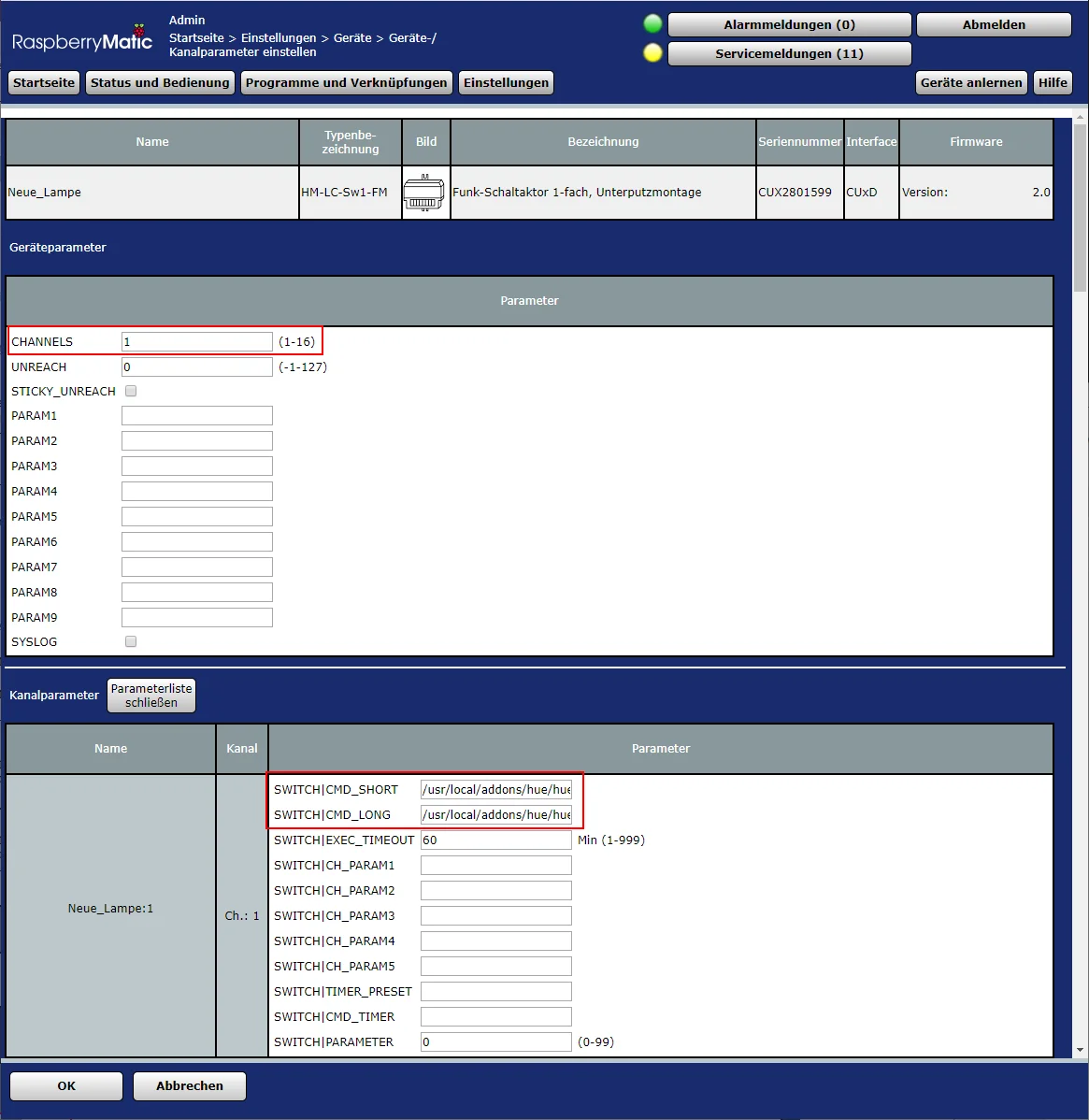 Command configuration