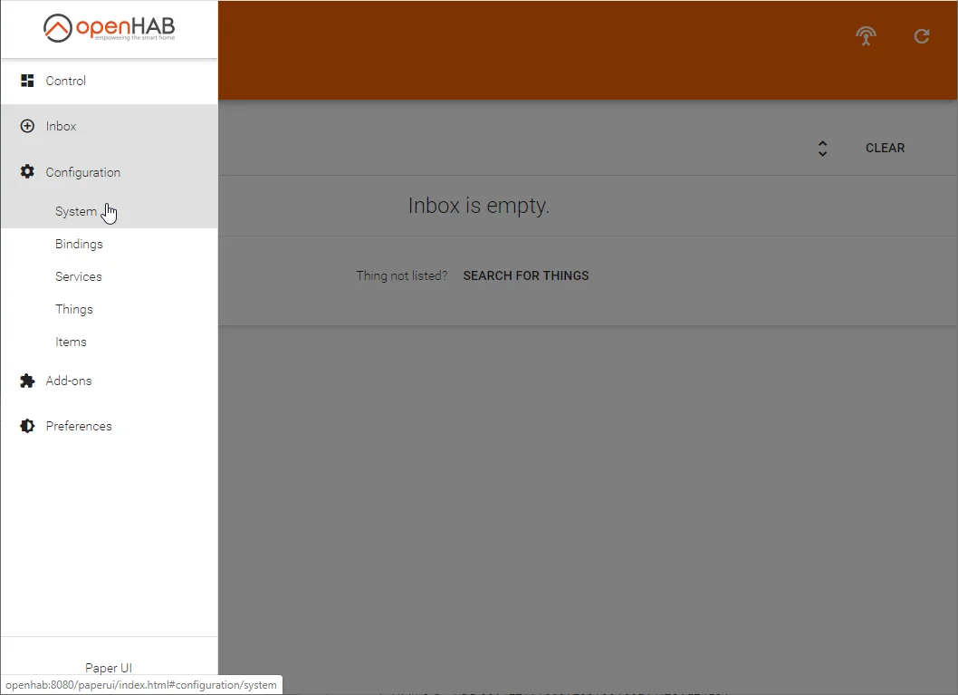 openHAB Systemkonfiguration