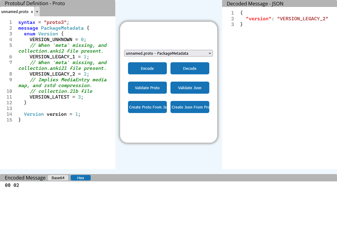 Image showing the meta file in protobufpal